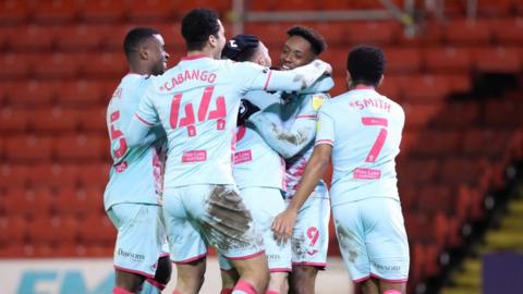 Swansea celebrate goal