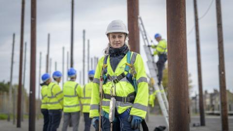 Engineer in pole yard