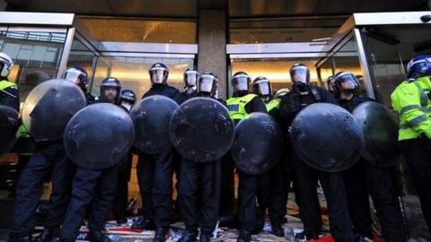 Police in riot gear