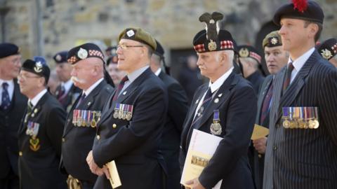 Veterans from 12 regimental associations across Scotland took part in the two minute silence
