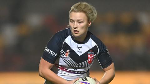 Georgia Roche in action for England during the Rugby League World Cup