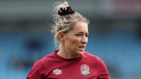 England scrum-half Natasha Hunt in training