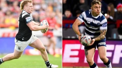 Hull's Brad Fash (left) and Wigan's Sam Powell both ended up on the losing side in the Good Friday derby action