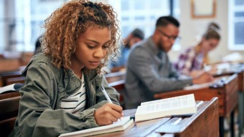 Student at a desk