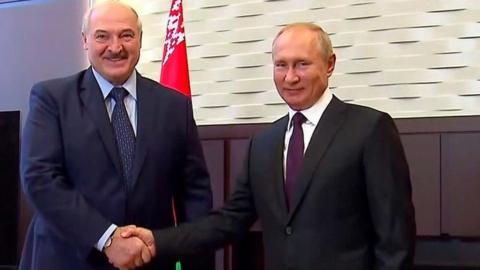 President Alexander Lukashenko and Russia's President Putin in Sochi, 14 Sep 20