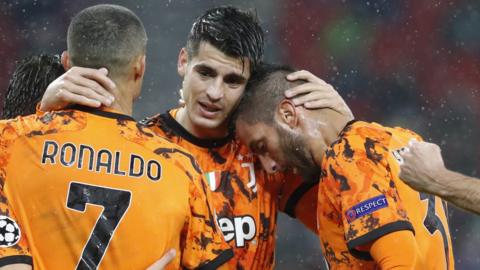 Juventus players celebrate