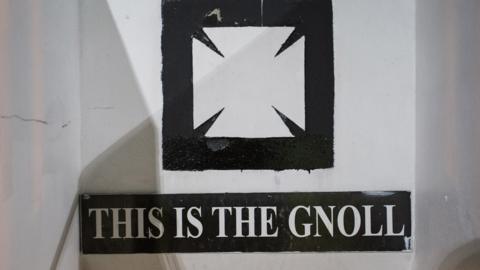 'This is The Gnoll' sign at the home of Neath