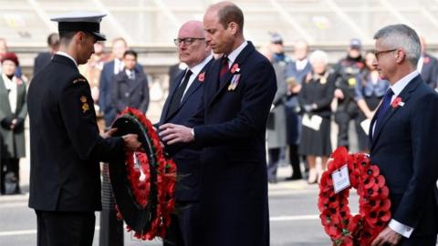 The duke laid a wreath at the Cenotaph