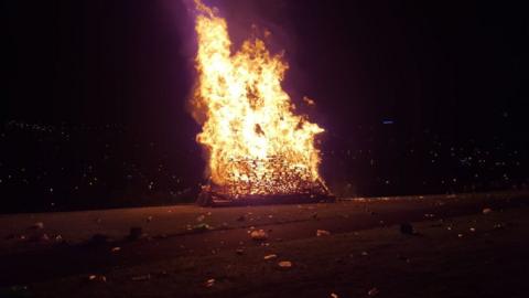 A bonfire in Londonderry in 2017