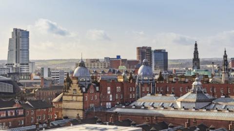 View of Leeds city centre skyline