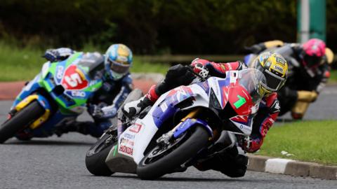 Glenn Irwin in Superstock practice ahead of the 2022 North West 200