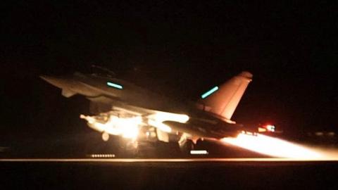 UK Typhoon jet leaves Akrotiri to attack Houthis in Yemen, 12 Jan 24