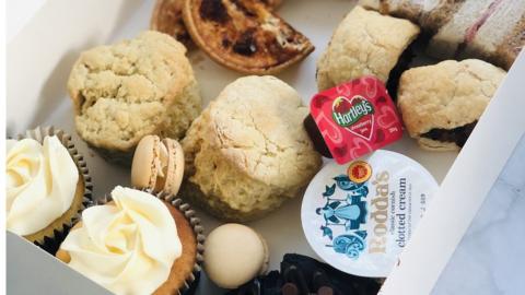 A cream tea delivery box from 'Homemade by Victoria'