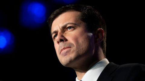 Pete Buttigieg speaks in Rochester, New Hampshire, on 11 November 2019