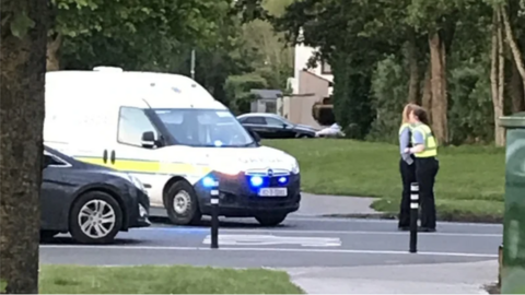 Garda at the scene of the shooting in Blanchardstown