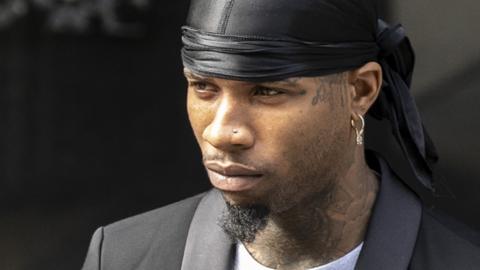 Canadian rapper Daystar Peterson, aka Tory Lanez, walks out of Los Angeles Superior Court after the beginning of his trial in Los Angeles, California, USA, 14 September 2022