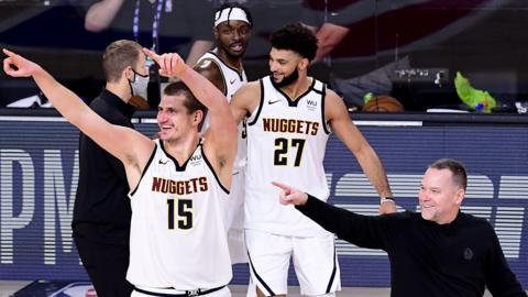 Denver Nuggets celebrate