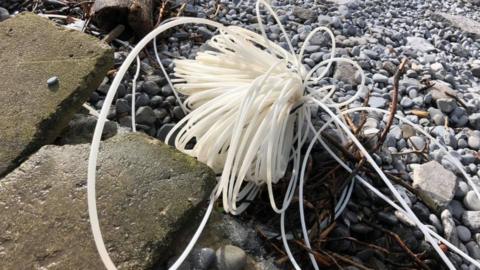 Plastic coil on Southerndown beach
