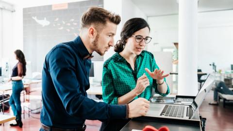 Stock image of office workers