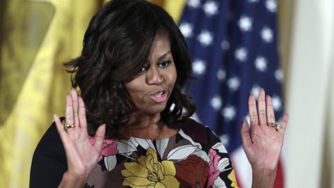 First lady Michelle Obama speaks at a Mayor"s Challenge to End Veterans" Homelessness event on, Monday, Nov. 14, 2016.