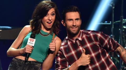 Christina Grimmie and Adam Levine