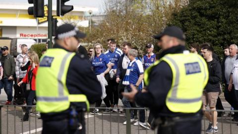 Police and Ipswich Town fans
