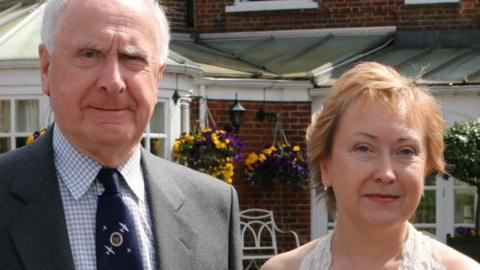 Cathy Gardner with her father Michael Gibson