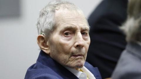 Robert Durst appears during the opening statements of his Trial at the Airport courthouse in Los Angeles, California