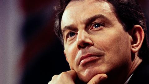 Tony Blair, the British Labour Party leader, campaigning during the 1997 General Election, in London on April 17, 1997.