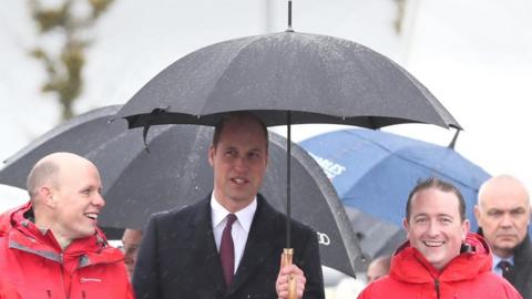 Prince William meeting members of the Lagan Search and Rescue service