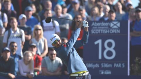 Rafa Cabrera Bello, winner of the Aberdeen Asset Management Scottish Open