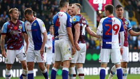 Burnley and Blackburn players