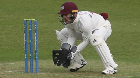 Lewis McManus playing for Northamptonshire