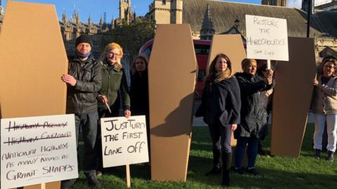 Coffin protest