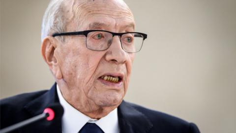 Tunisian President Beji Caid Essebsi pictured in February