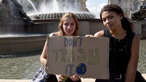 Climate Strike March protesters on September 24, 2021 in Rome, Italy