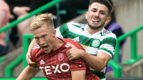 Aberdeen's Ross McCrorie and Celtic's Greg Taylor
