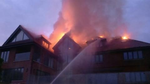 House on fire in Chelsfield Hill