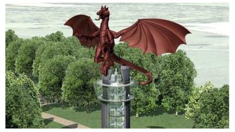 An image of how the dragon tower, near Wrexham, might look