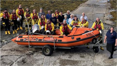 Port St Mary Lifeboat crew and rescue boat