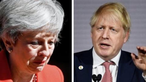 Theresa May and Boris Johnson