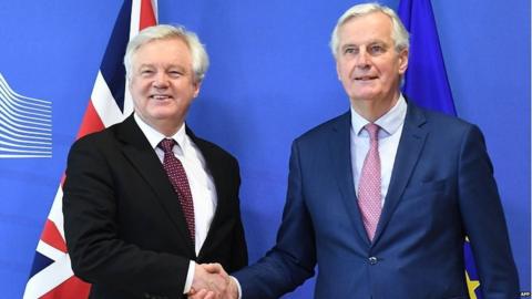 David Davis and Michel Barnier