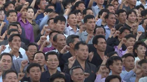 North Korean rally in Pyongyang