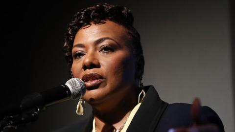 Rev. Dr. Bernice King, daughter of Dr. Martin Luther King, Jr. speaks as she visits the National Civil Rights Museum as they prepare for the 50th anniversary of her father's assassination on April 2, 2018 in Memphis, Tennessee.