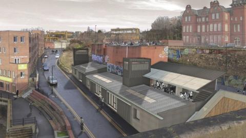 Artist impression showing new unit in old warehouse