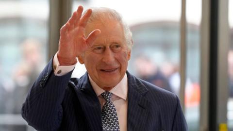 ing Charles III greets wellwishers during a visit to the European Bank for Reconstruction and Development on March 23, 2023 in London, England