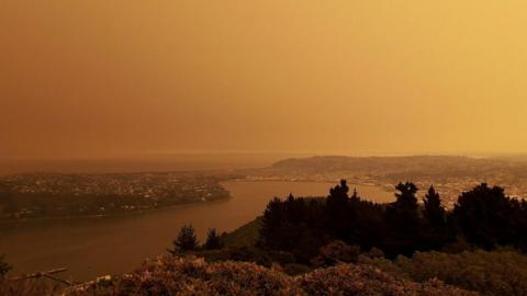 Orange haze seen in NZ