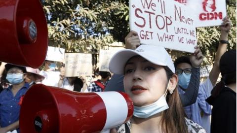 Protest against military coup in Yangon - 10 February