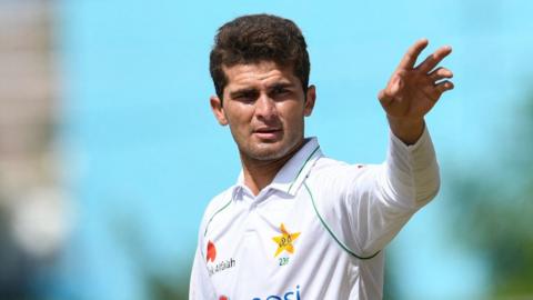 Shaheen Shah Afridi playing for Pakistan against the West Indies