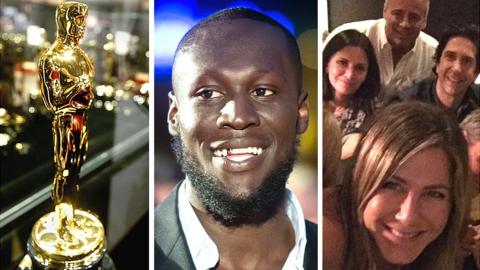 An Oscar award trophy, Stormzy and the cast of Friends